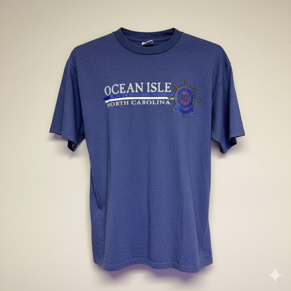 Sherry's Best T-Shirt Men XL Blue Ocean Isle North‎ Carolina Vintage Graphic Tee
